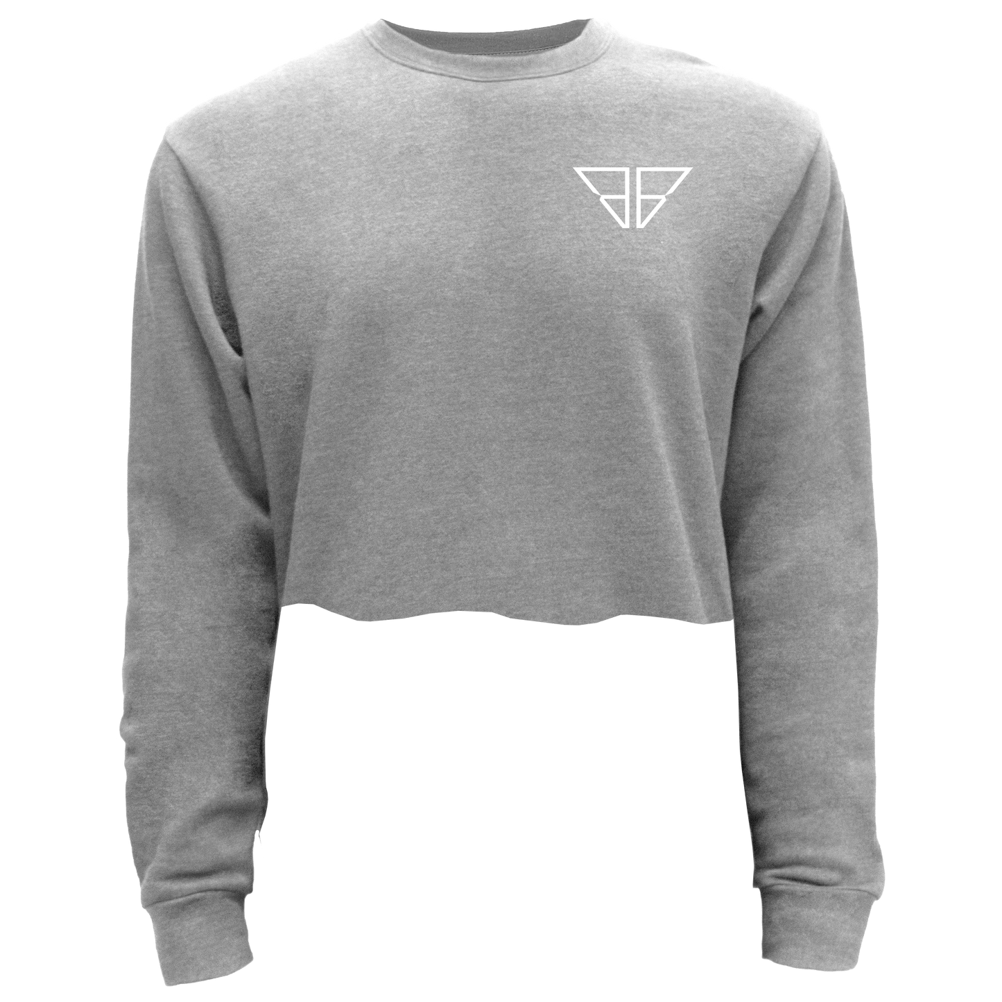 White Logo Cropped Pullover Sweatshirt